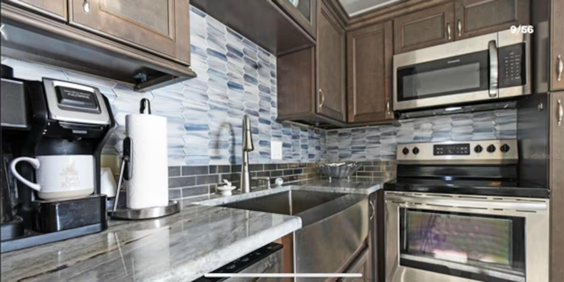 Functional kitchen with inspiring water views